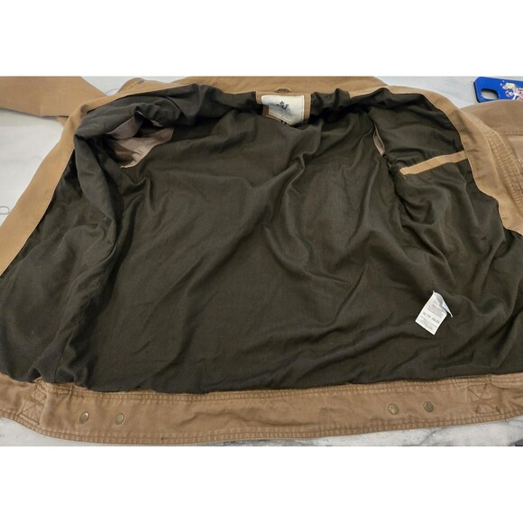 Wenven Jacket Mens Medium Khaki Field Military Utility Zip Snap Lined Canvas - Picture 11 of 15